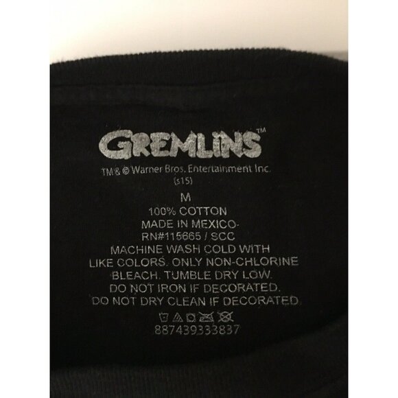 Warner Brothers 100% Cotton Vtg Men’s Sz M Gremlins Gizmo Shirt Black - Picture 2 of 6